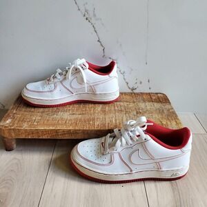 Nike Air Force 1 LE Kids 4Y White Red Basketball Sneakers Shoes CW1575-100